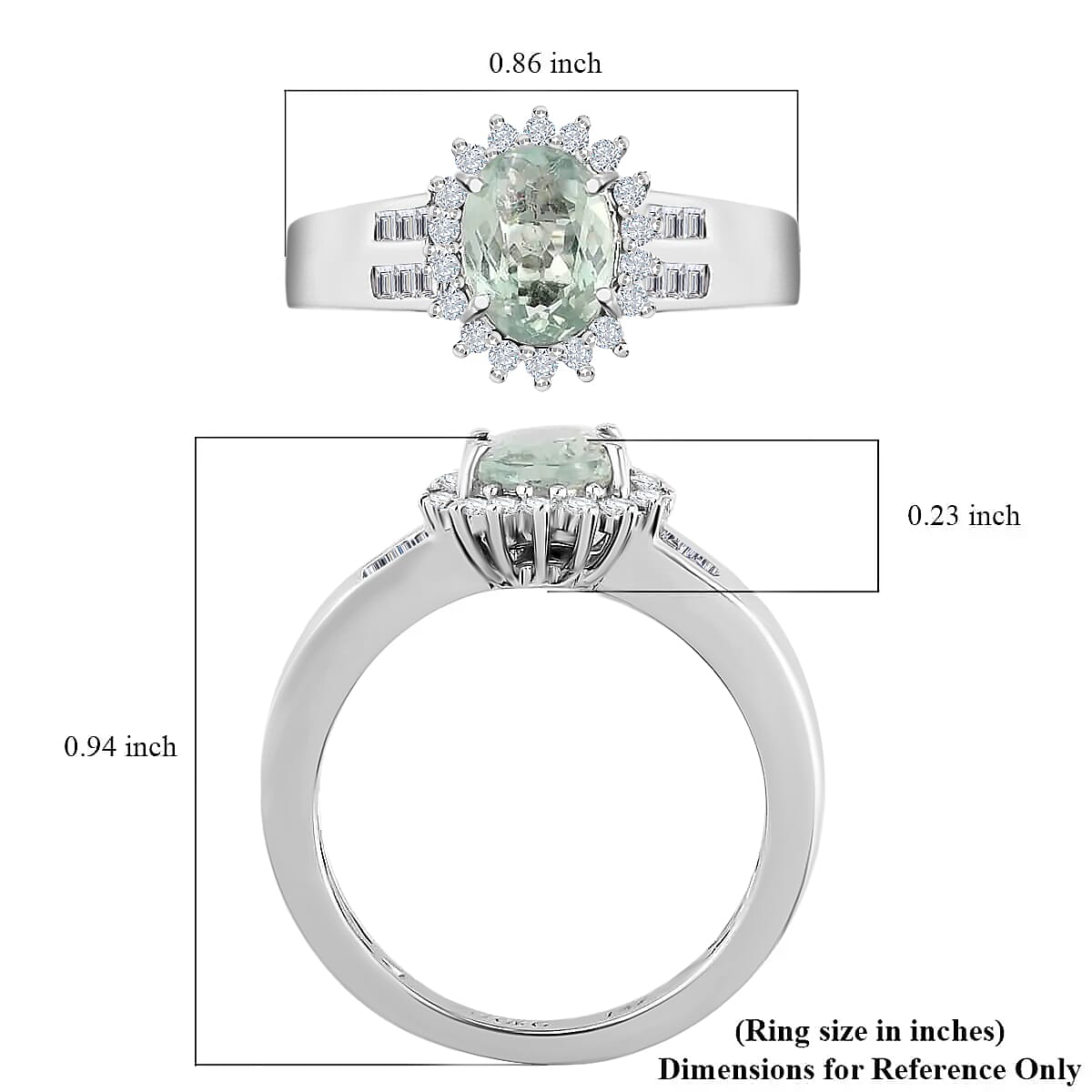 Luxoro 14K White Gold Premium Narsipatnam Alexandrite and G-H I3 Diamond Sunburst Ring (Size 10.5) 4 Grams 1.60 ctw