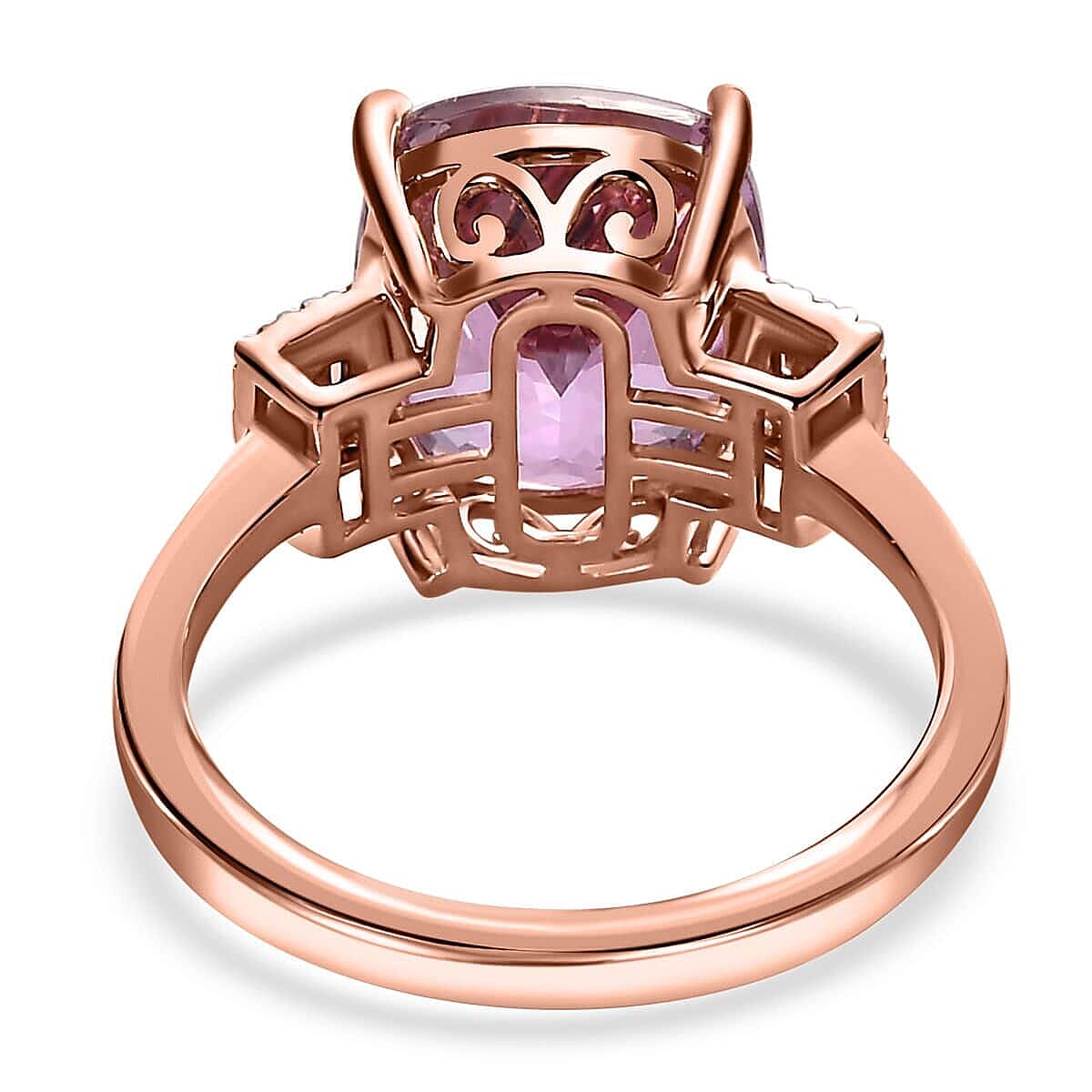 Iliana 18K Rose Gold AAAA Patroke Kunzite and Diamond G-H SI Ring (Size 6.5) 5.65 ctw image number 4