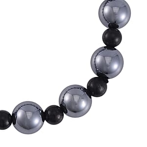 Doorbuster Terahertz and Shungite 96.50 ctw Beaded Stretch Bracelet (6.5-7In)