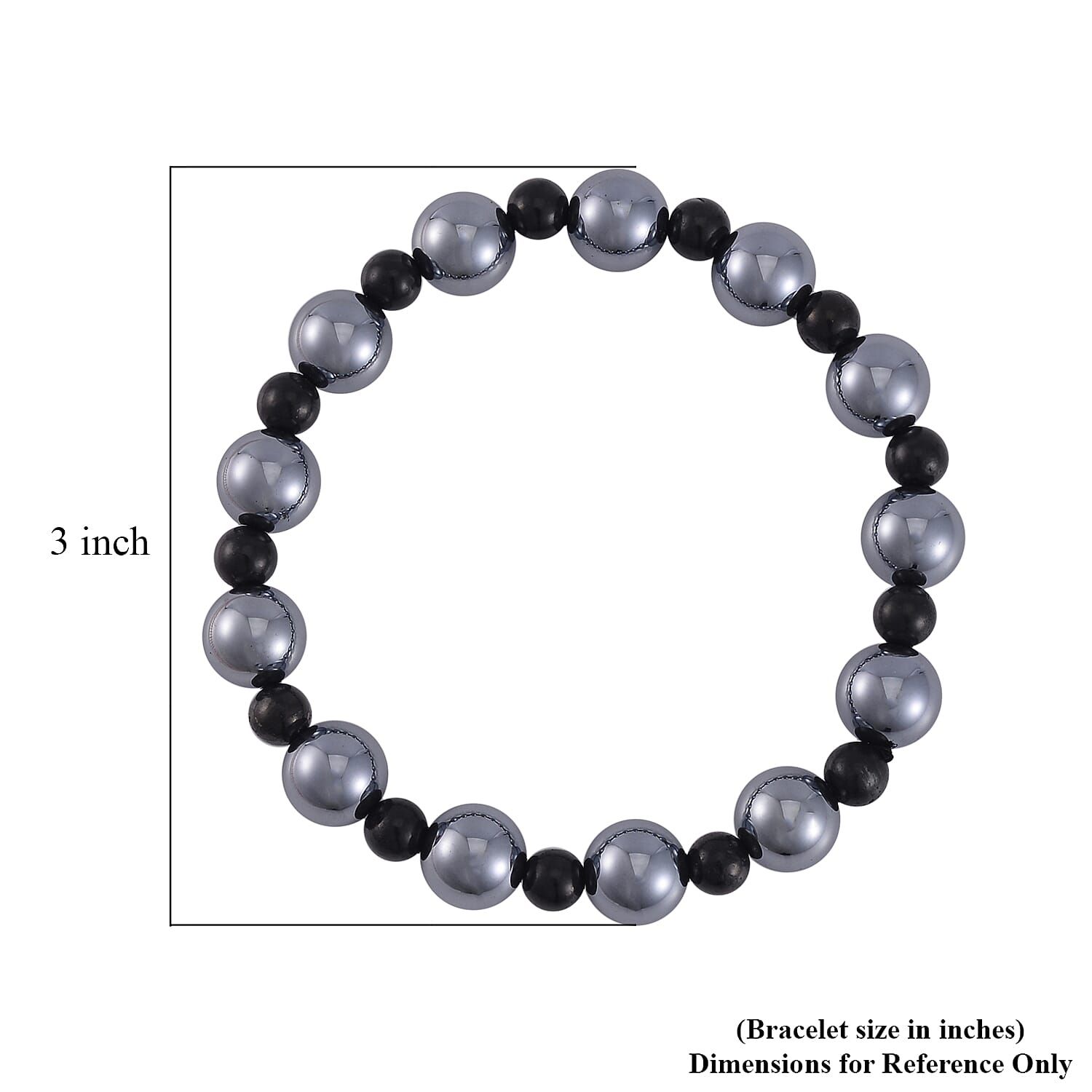 Terahertz and Shungite 96.50 ctw Beaded Stretch Bracelet (6.5-7In)