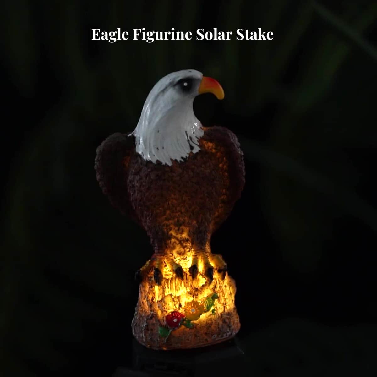 Eagle Figurine Solar Stake Outdoor Waterproof Garden Light image number 1