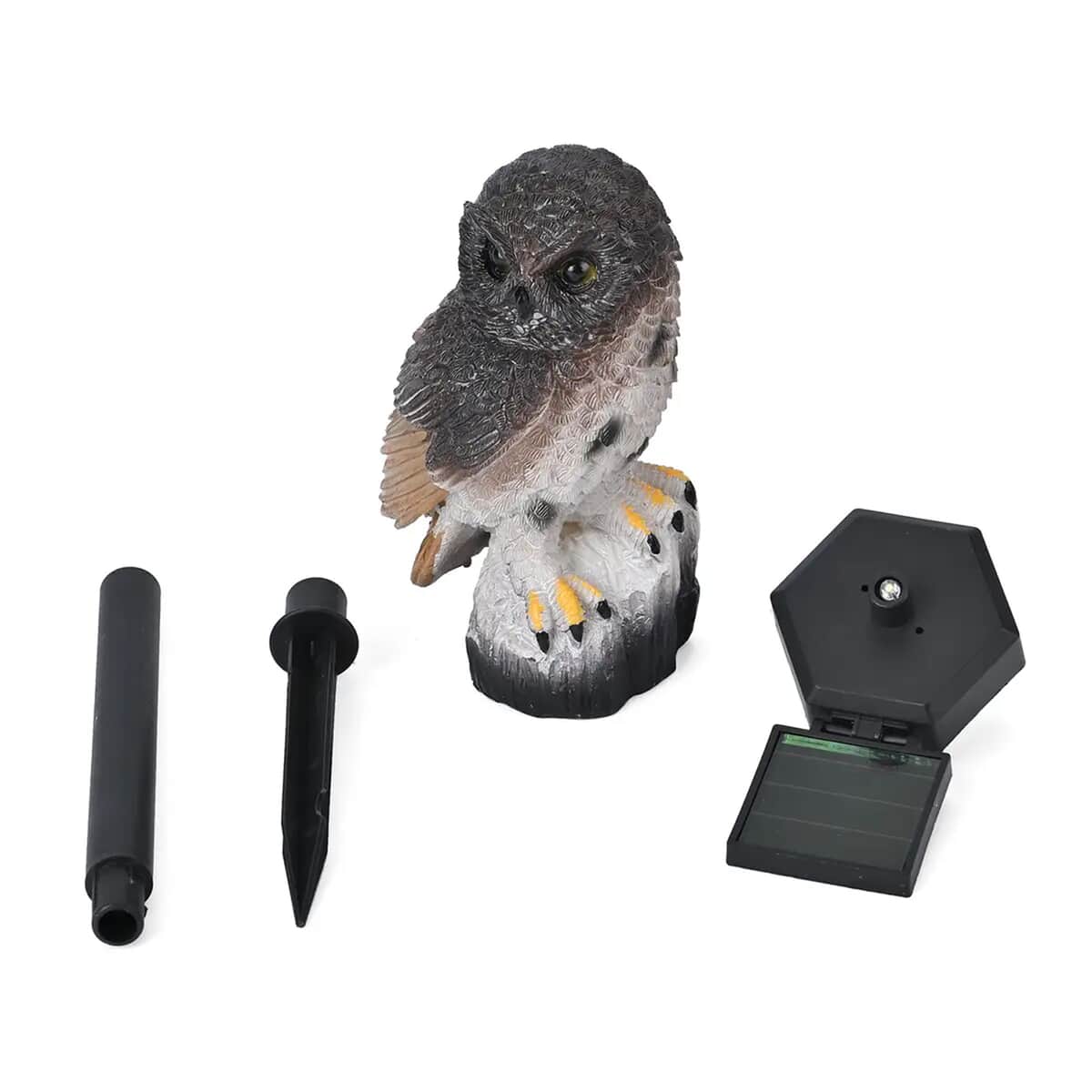 Owl Figurine Solar Stake Outdoor Waterproof Garden Light (5.51x2.75x16.9) image number 0