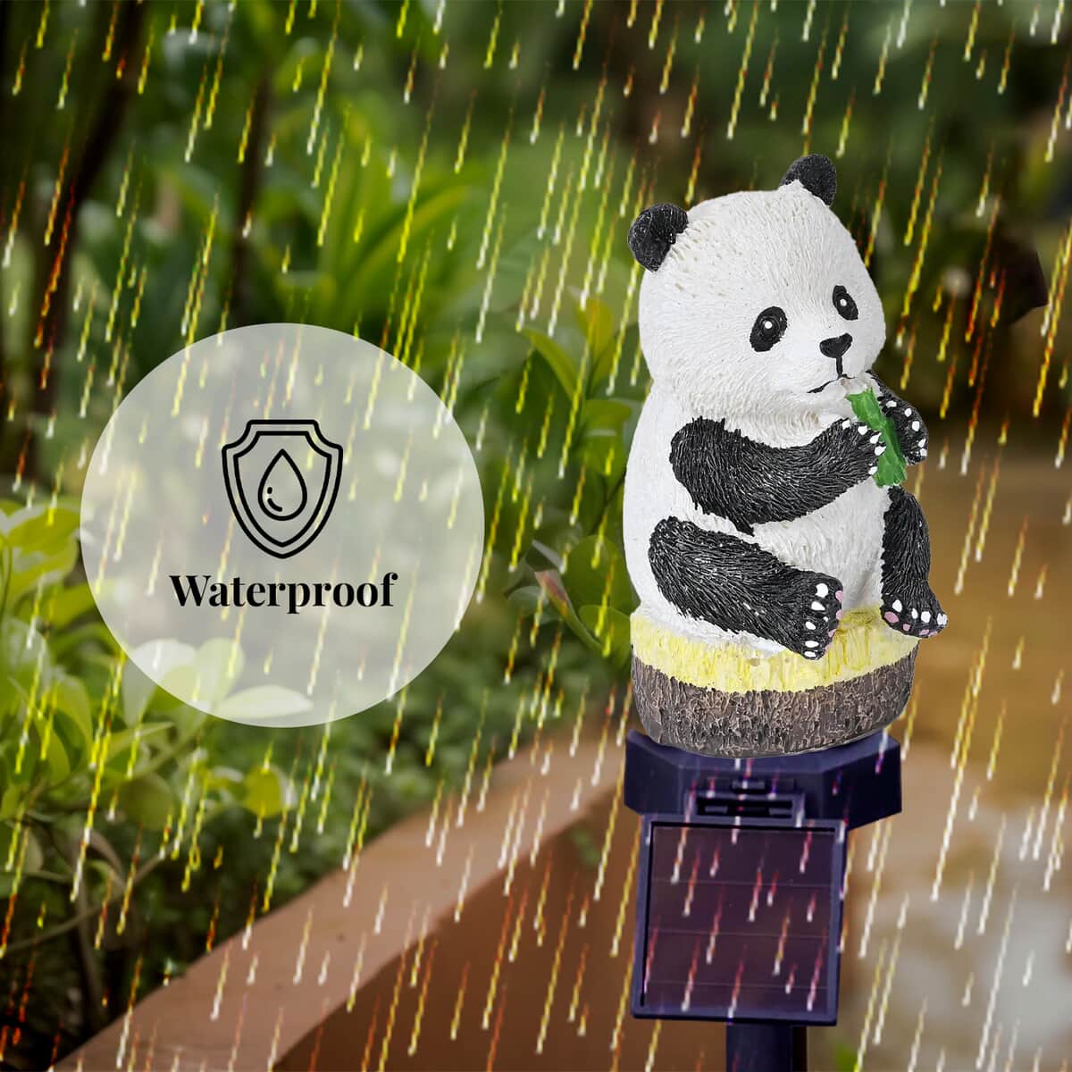 Panda Figurine Solar Stake Outdoor Waterproof Garden Light image number 2