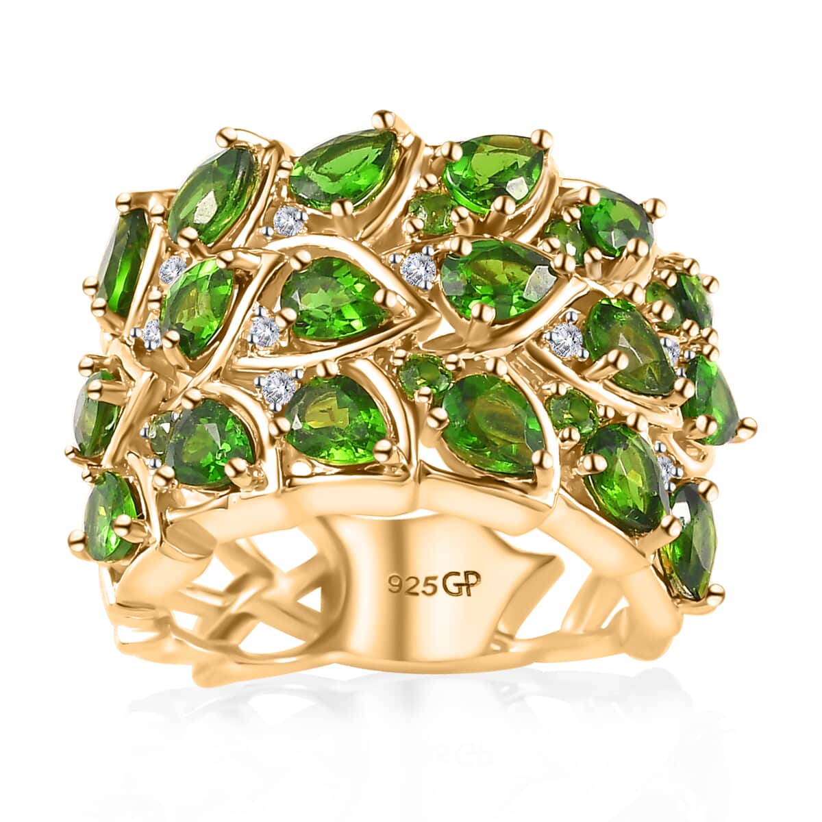 GP Chrome Diopside and Multi Gemstone Ring in Vermeil Yellow Gold Over Sterling Silver (Size 10.0) 3.60 ctw image number 0