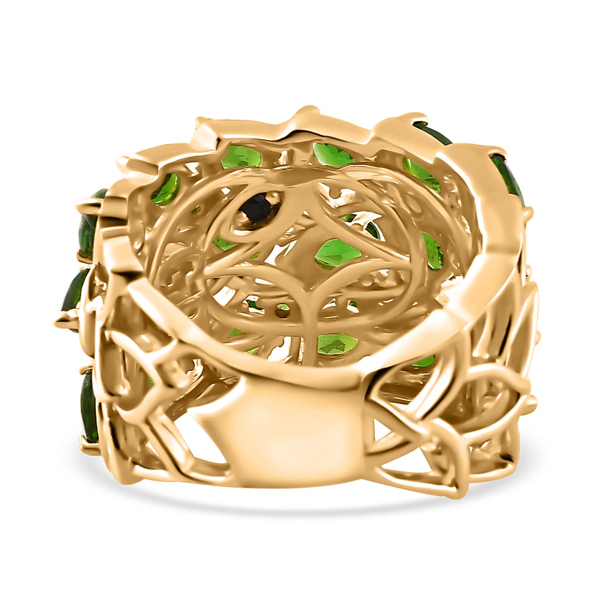 GP Italian Garden Collection Chrome Diopside and Multi Gemstone Ring in Vermeil Yellow Gold Over Sterling Silver (Size 10.0) 3.60 ctw