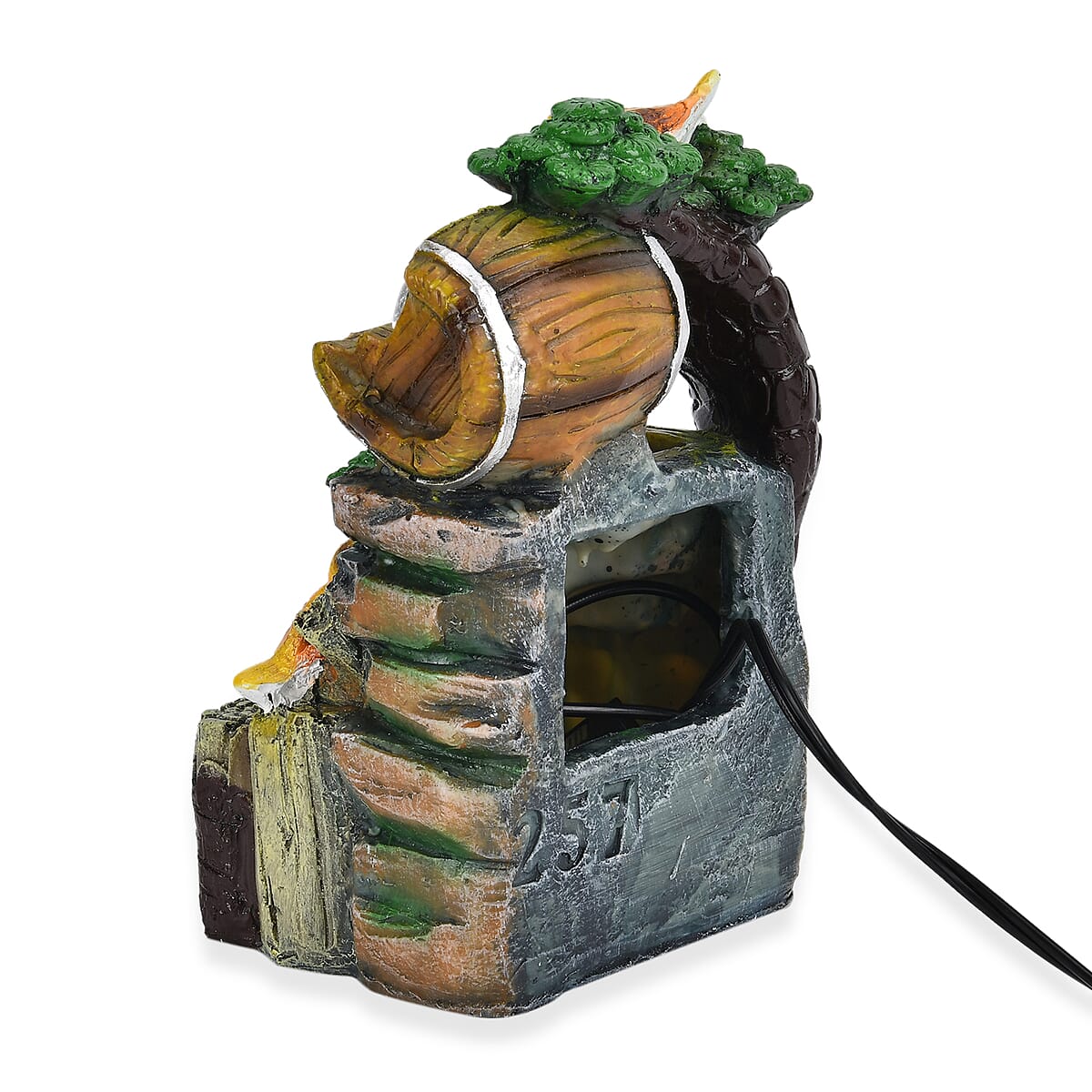 Birds and Plants Pattern Electric Meditation Waterfall Fountain (7.87) image number 3