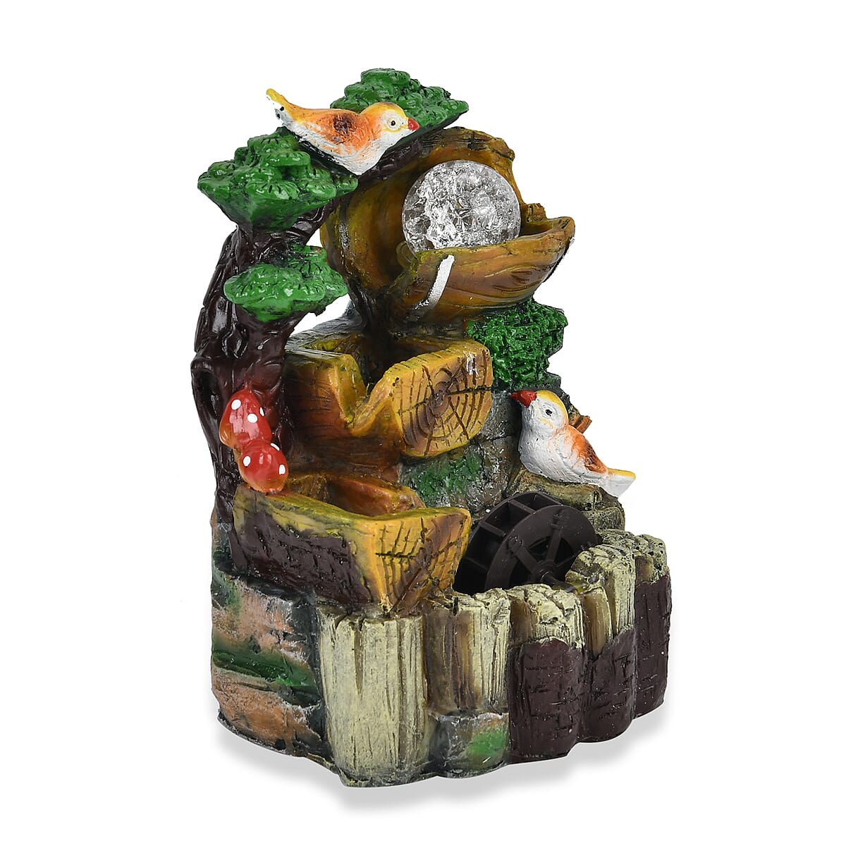 Birds and Plants Pattern Electric Meditation Waterfall Fountain (7.87) image number 4