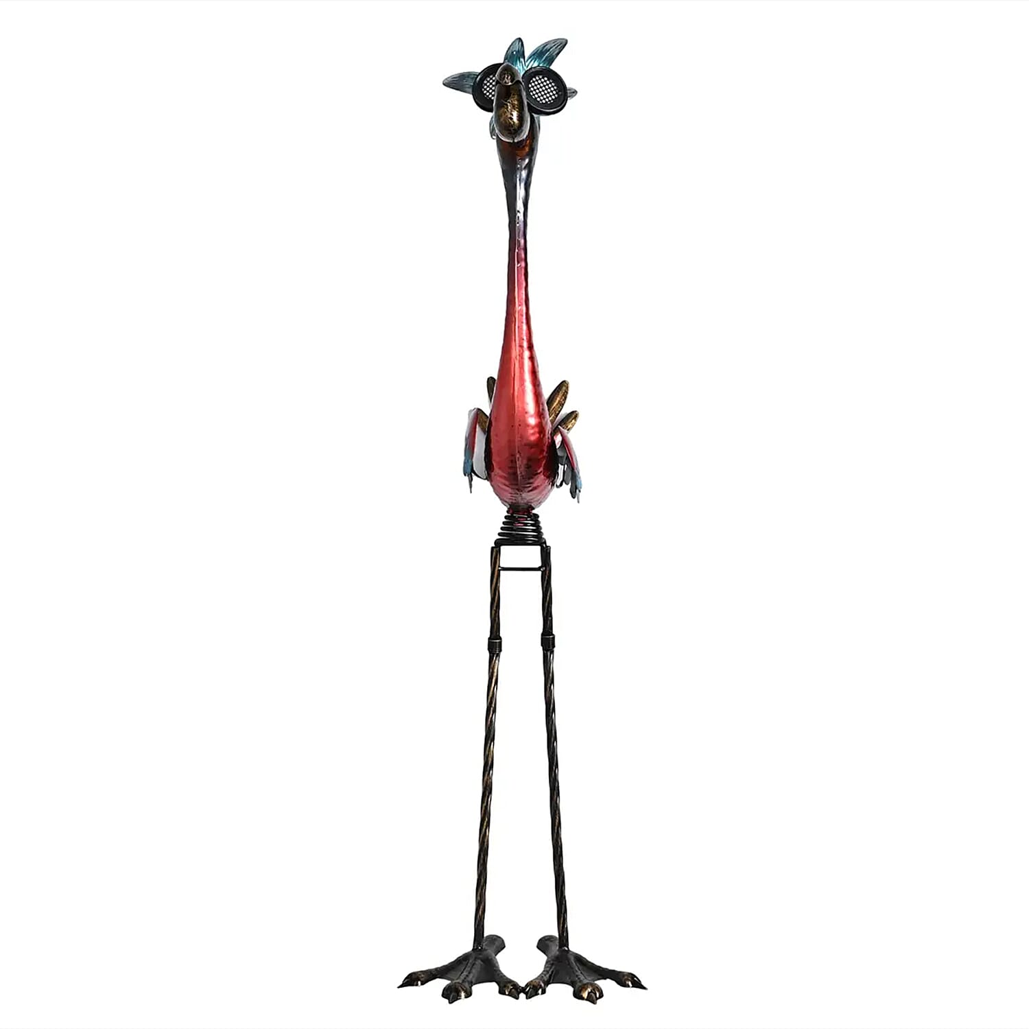 Crane Figurine Solar Outdoor Garden Light - Pink and Blue (19.29"x11.41"x43.7")