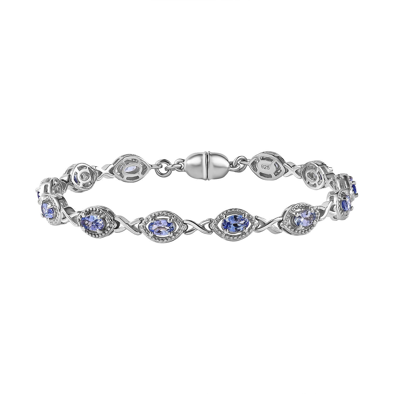 Tanzanite 3.12 ctw Bracelet in Platinum Over Sterling Silver (7.0 In)