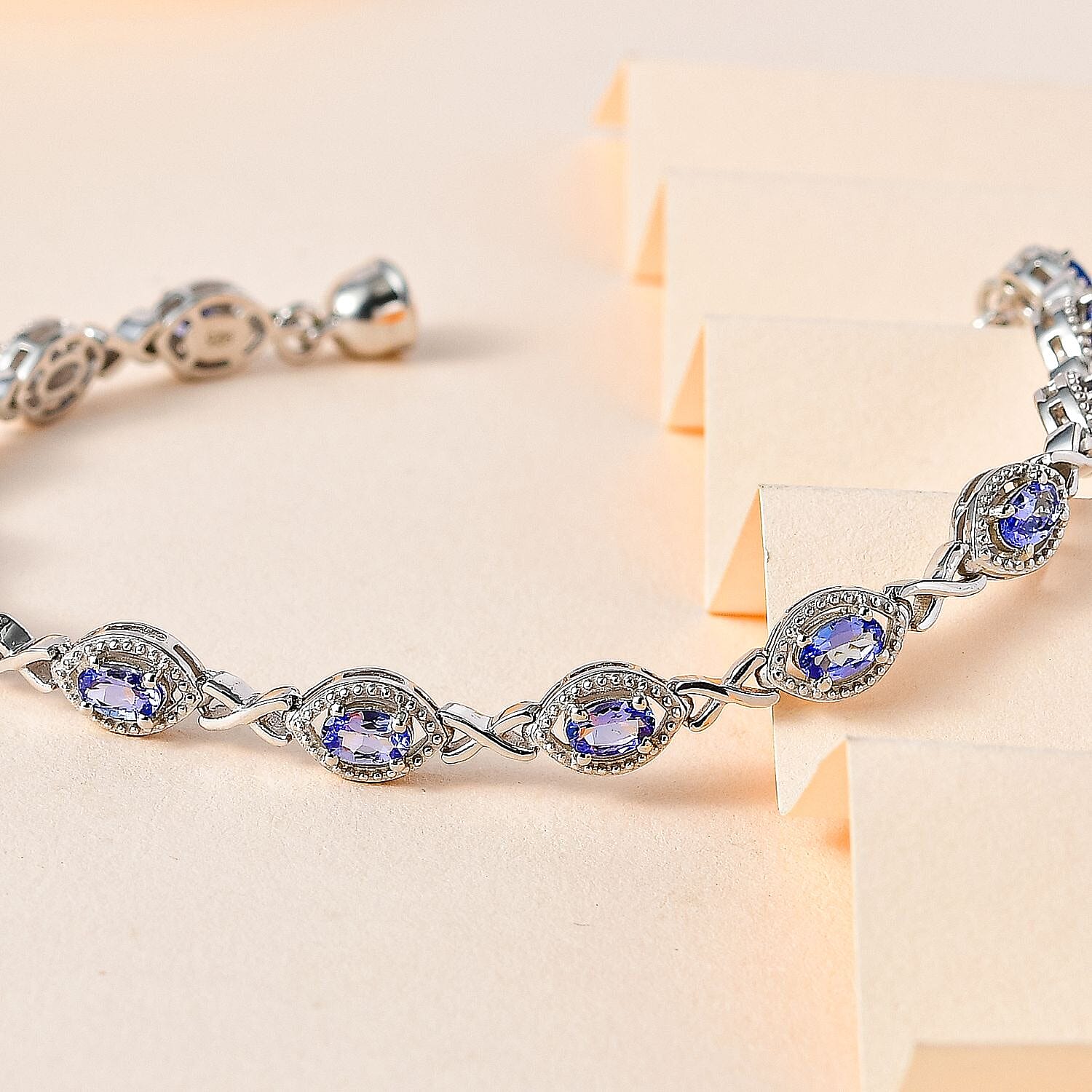 Tanzanite 3.12 ctw Bracelet in Platinum Over Sterling Silver (7.0 In)