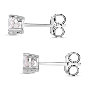 Moissanite 1.00 ctw Stud Earrings in Platinum Over Sterling Silver