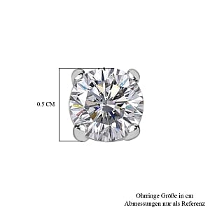 Moissanite 1.00 ctw Stud Earrings in Platinum Over Sterling Silver