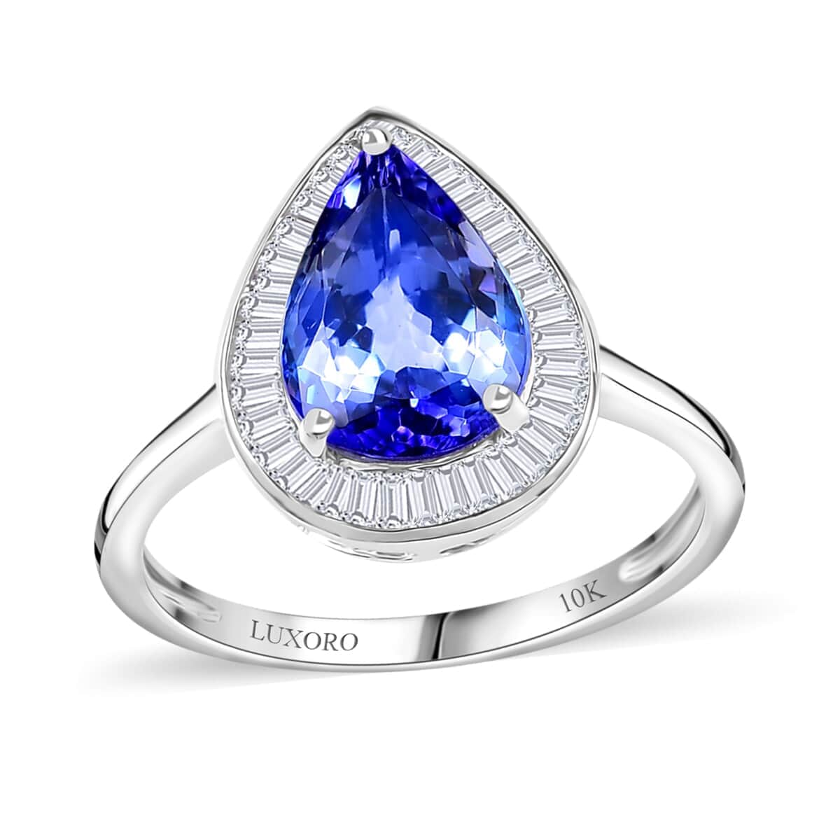 Luxoro 10K White Gold Premium Tanzanite and Diamond Ring (Size 10.0) 2.25 ctw image number 0
