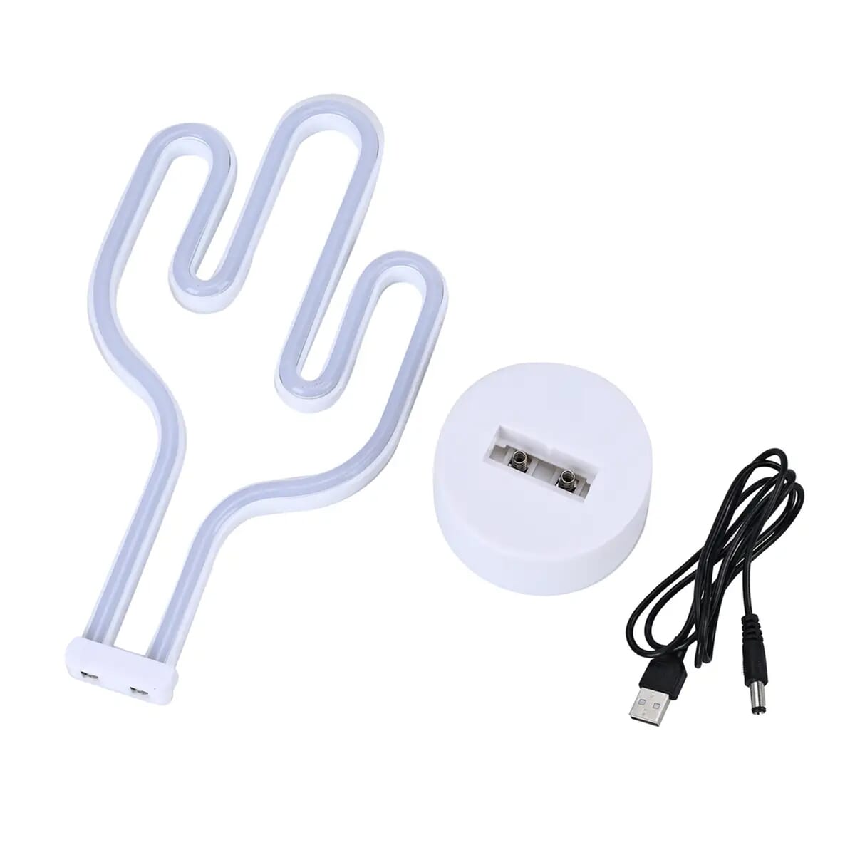Glowing Cactus Neon Sign Decoration Light 3x AA Batteries (Not Included) image number 0