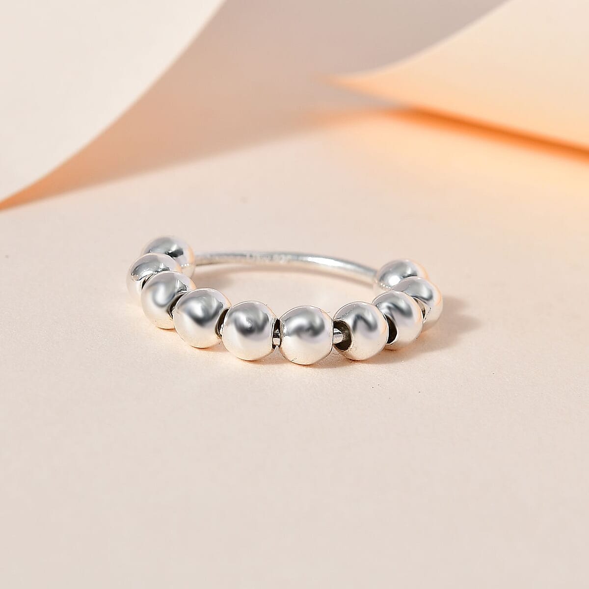 Sterling Silver Beaded Ring (Size 10.0) 3.35 Grams image number 3