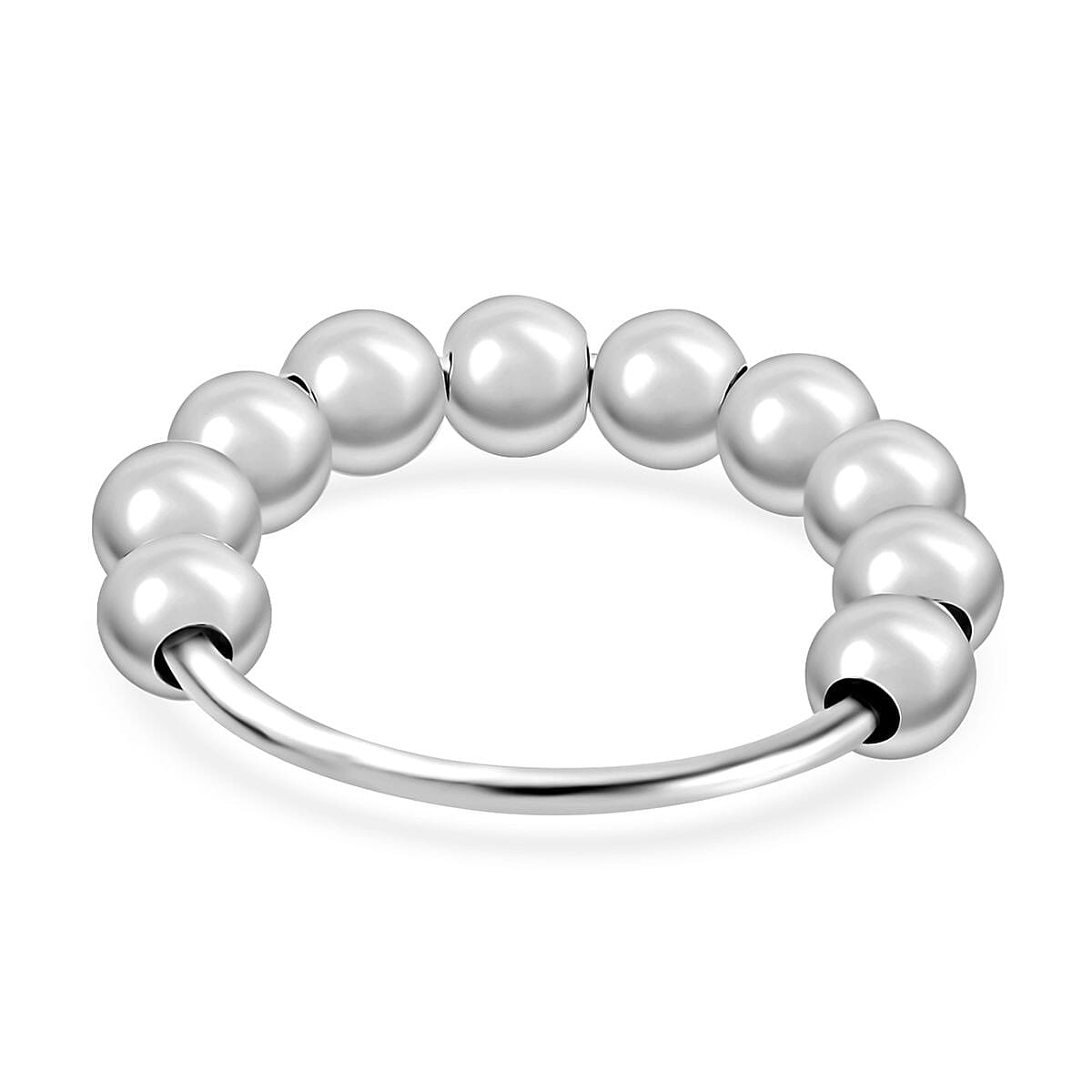 Sterling Silver Beaded Ring (Size 10.0) 3.35 Grams