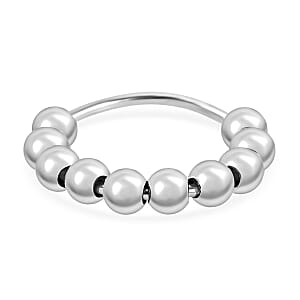 Sterling Silver Beaded Ring (Size 6.0) 3.35 Grams