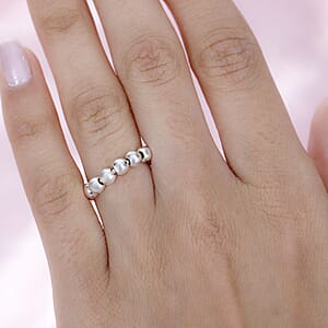 Sterling Silver Beaded Ring (Size 6.0) 3.35 Grams