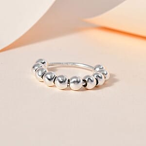 Sterling Silver Beaded Ring (Size 6.0) 3.35 Grams