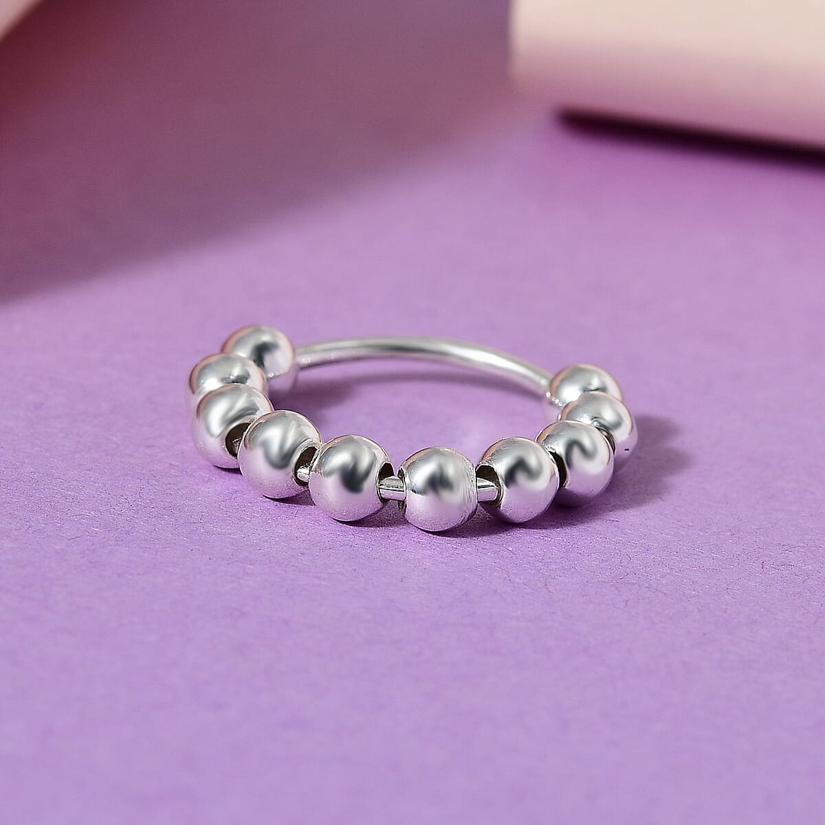 Sterling Silver Beaded Ring (Size 6.0) 3.35 Grams image number 4