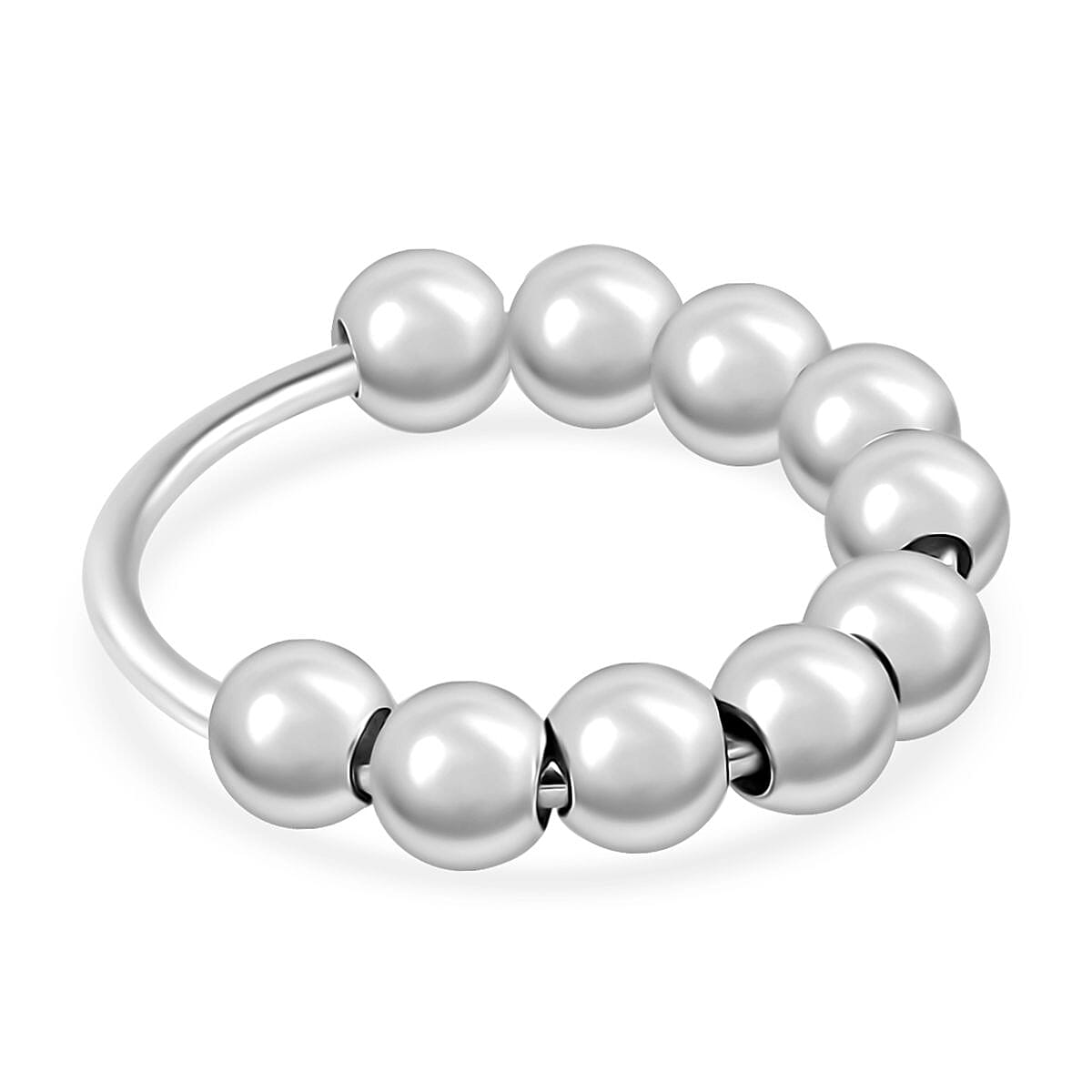 Sterling Silver Beaded Ring (Size 6.0) 3.35 Grams image number 5