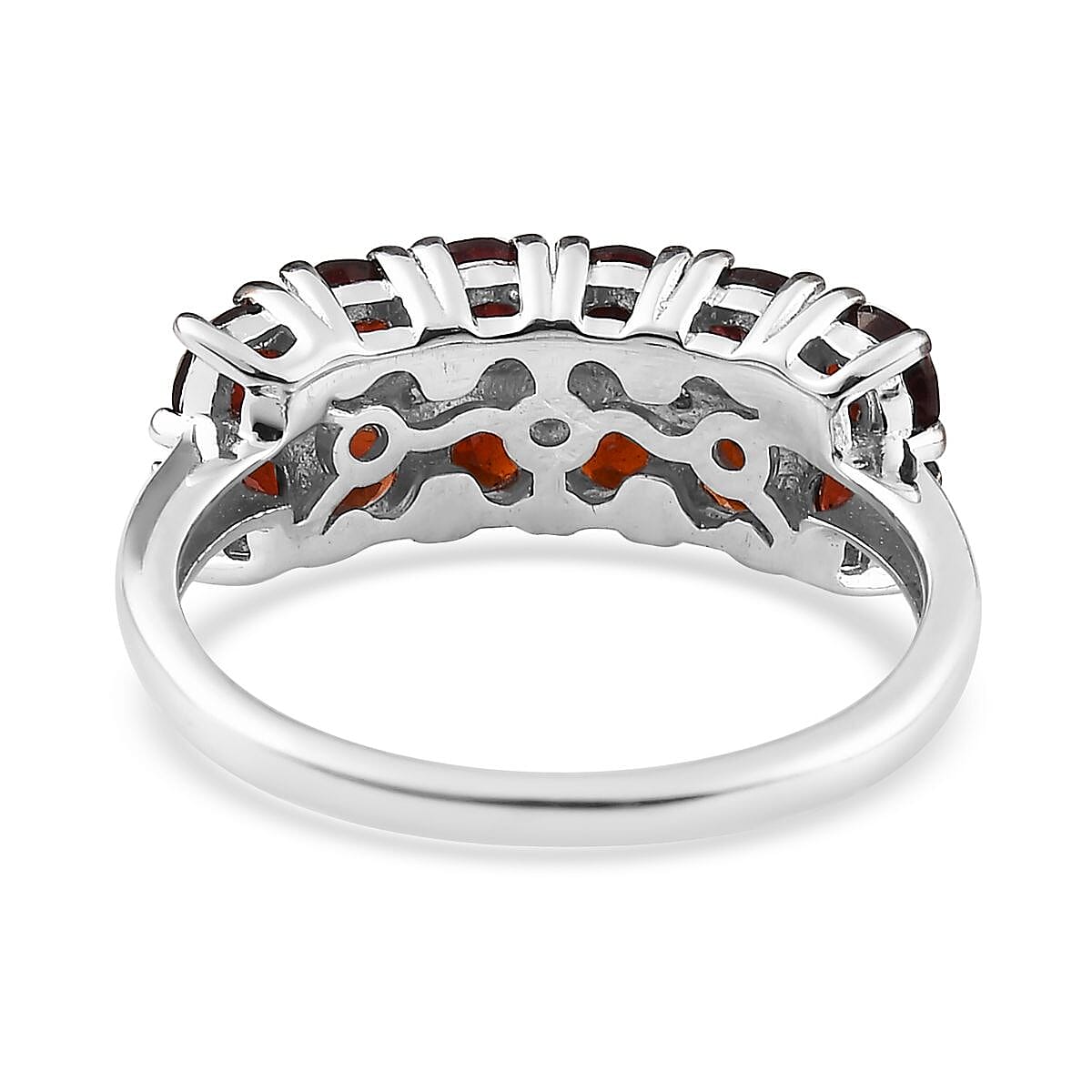 Anthill Garnet and White Zircon Ring in Platinum Over Sterling Silver (Size 10.0) 1.85 ctw
