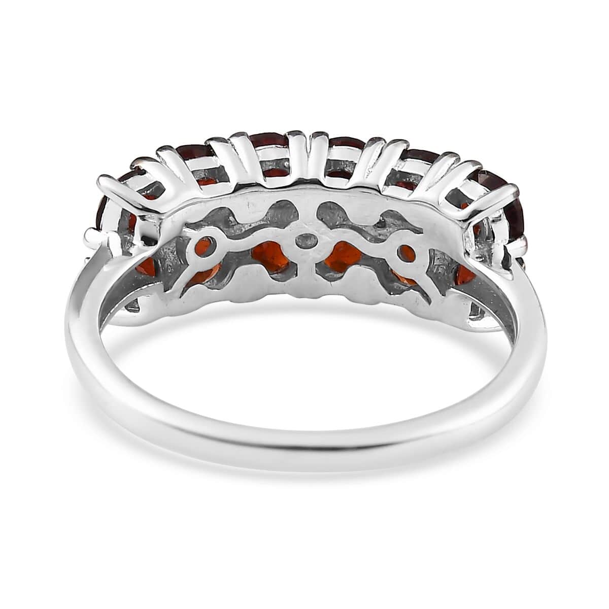 Premium Anthill Garnet, White Zircon Ring in Platinum Over Sterling Silver (Size 10.0) 1.85 ctw image number 4