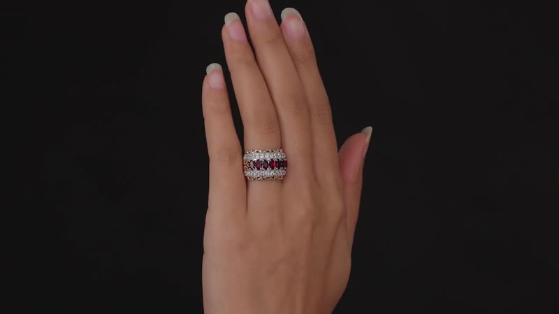 Premium Anthill Garnet, White Zircon Ring in Platinum Over Sterling Silver (Size 5.0) 3.30 ctw