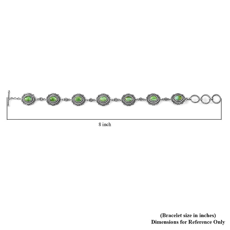 Artisan Crafted Sonoran Gold Turquoise Toggle Clasp Bracelet in Black Oxidized Sterling Silver (6.50-8.0In) 6.50 ctw