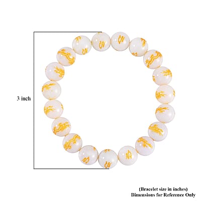 Natural Jade 170.00 ctw Dragon Engraved Beaded Stretch Bracelet