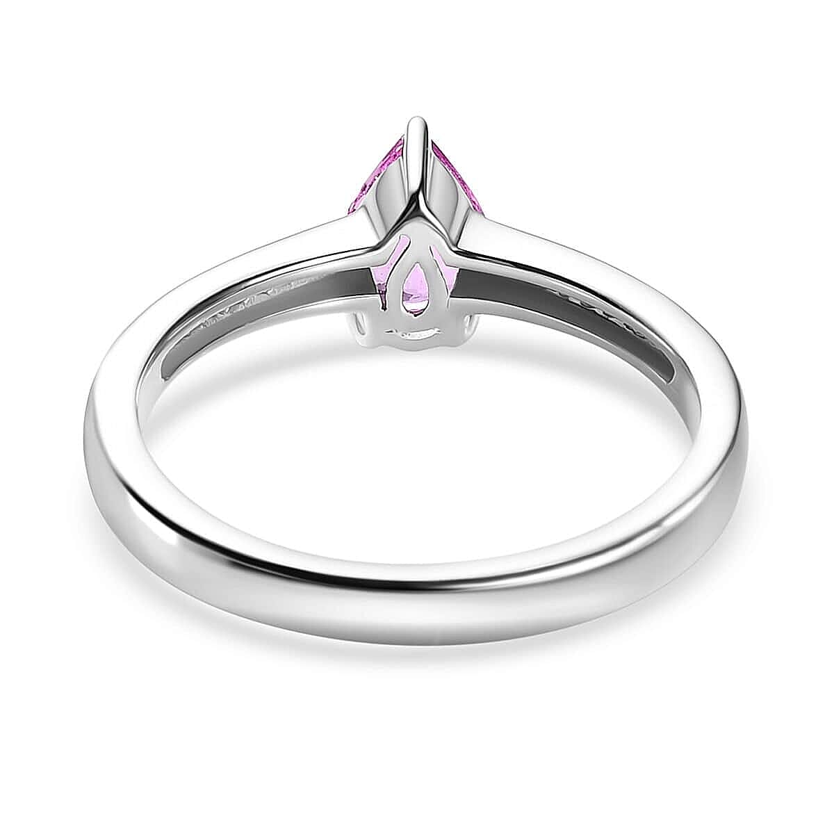 Luxoro 14K White Gold AAA Natural Ceylon Pink Sapphire and G-H I2 Diamond Ring (Size 11.0) 0.90 ctw image number 4