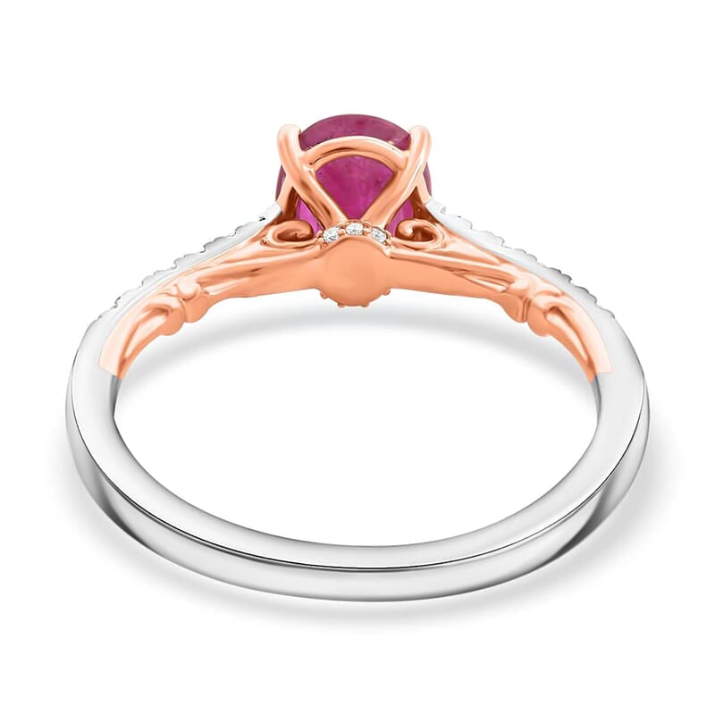Certified & Appraised Iliana 18K Rose and White Gold AAA Montepuez Ruby and SI Diamond Ring (Size 10.0) 4.15 Grams 2.35 ctw