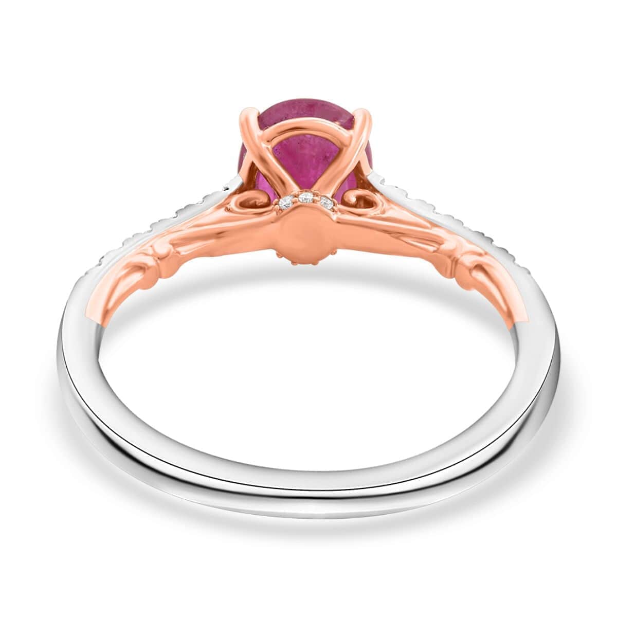 Certified & Appraised Iliana 18K Rose and White Gold AAA Montepuez Ruby and SI Diamond Ring (Size 10.5) 4.15 Grams 2.35 ctw image number 4