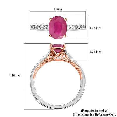 Certified & Appraised Iliana 18K Rose and White Gold AAA Montepuez Ruby and SI Diamond Ring (Size 6.0) 4.15 Grams 2.35 ctw