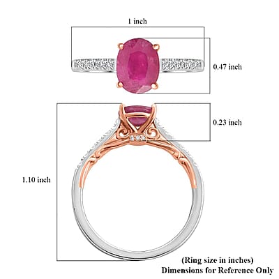 Certified & Appraised Iliana 18K Rose and White Gold AAA Montepuez Ruby and SI Diamond Ring (Size 7.0) 4.15 Grams 2.35 ctw