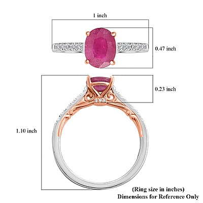 Certified & Appraised Iliana 18K Rose and White Gold AAA Montepuez Ruby and SI Diamond Ring (Size 8.0) 4.15 Grams 2.35 ctw