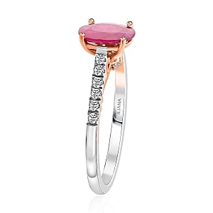 Certified & Appraised Iliana 18K Rose and White Gold AAA Montepuez Ruby and SI Diamond Ring (Size 9.0) 4.15 Grams 2.35 ctw