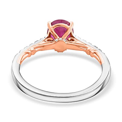 Certified & Appraised Iliana 18K Rose and White Gold AAA Montepuez Ruby and SI Diamond Ring (Size 9.0) 4.15 Grams 2.35 ctw