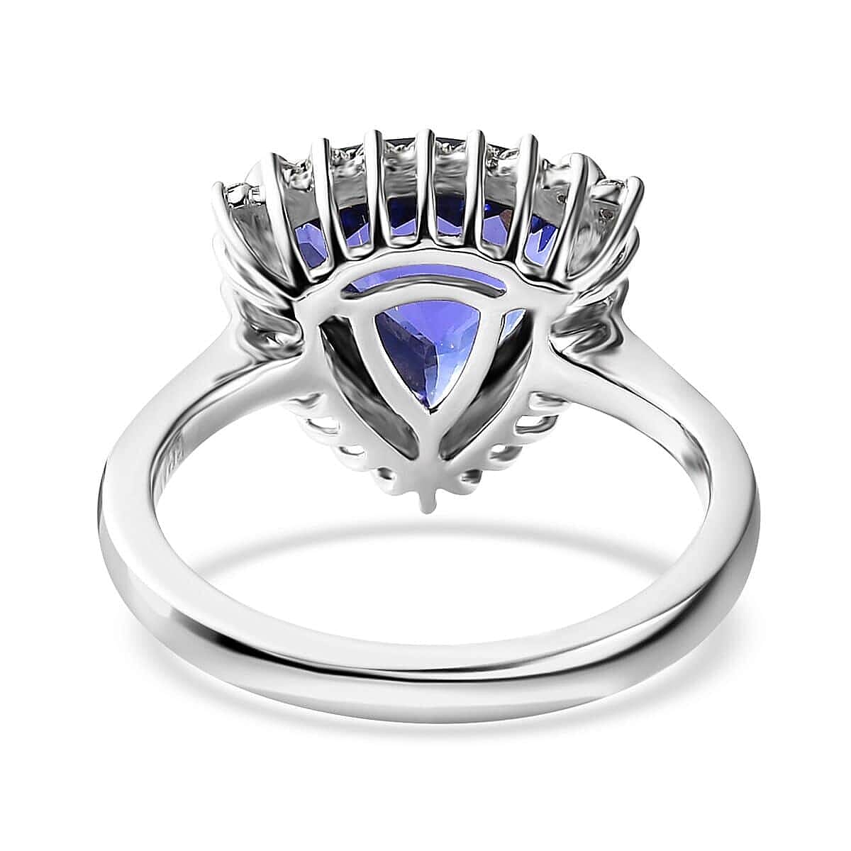 Rhapsody 950 Platinum AAAA Tanzanite and E-F VS2 Diamond Ring (Size 8.5) 6.40 Grams 4.15 ctw image number 4