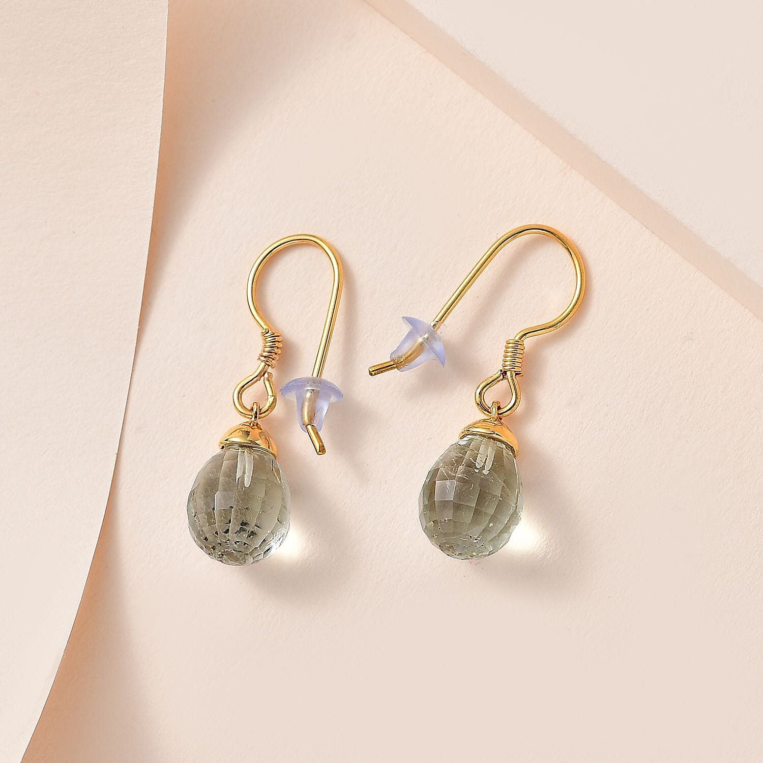 D'Joy Briolitte Cut Montezuma Prasiolite Lever Back Earrings in Vermeil Yellow Gold Over Sterling Silver 14.85 ctw