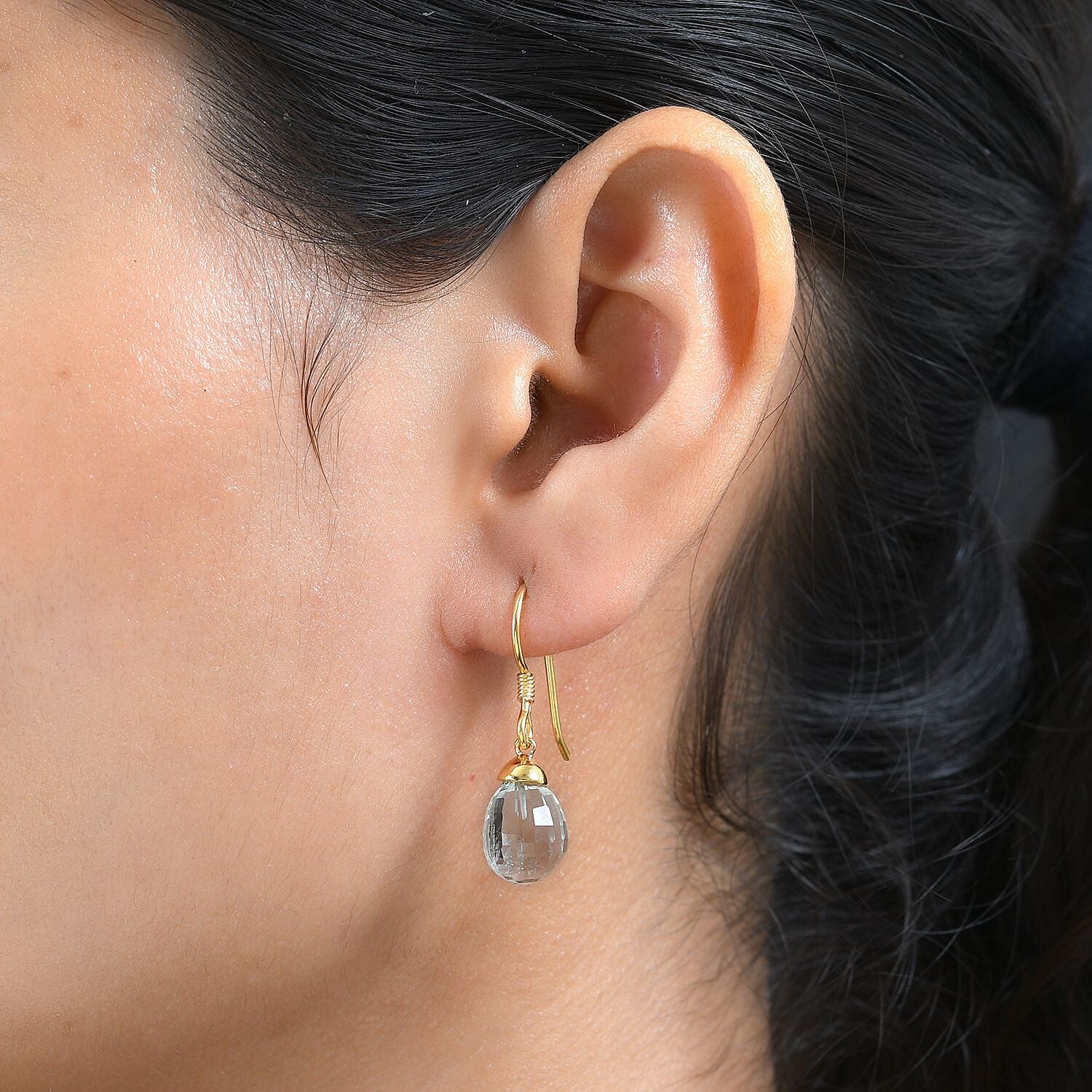 D'Joy Briolitte Cut Montezuma Prasiolite Lever Back Earrings in Vermeil Yellow Gold Over Sterling Silver 14.85 ctw