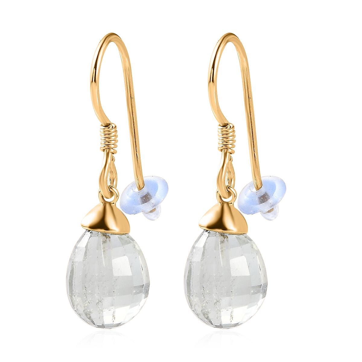 D'Joy Briolitte Cut Montezuma Prasiolite Lever Back Earrings in Vermeil Yellow Gold Over Sterling Silver 14.85 ctw