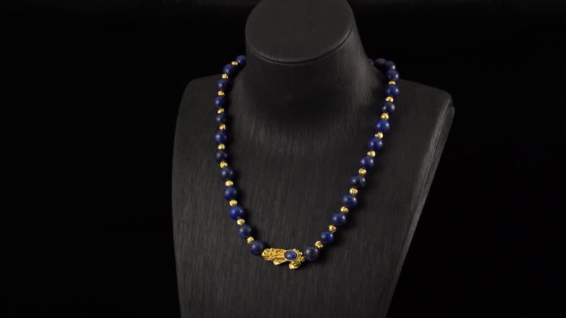 TLV Pixiu Feng Shui Galilea Rose Quartz 9-10mm Beaded Necklace in Goldtone (18-20 Inches) 258.50 ctw