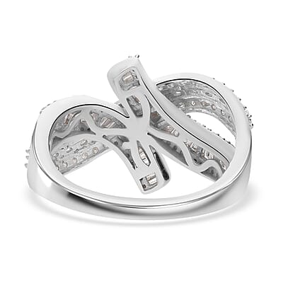 Diamond 1.00 ctw Ring in Platinum Over Sterling Silver (Size 9.0)
