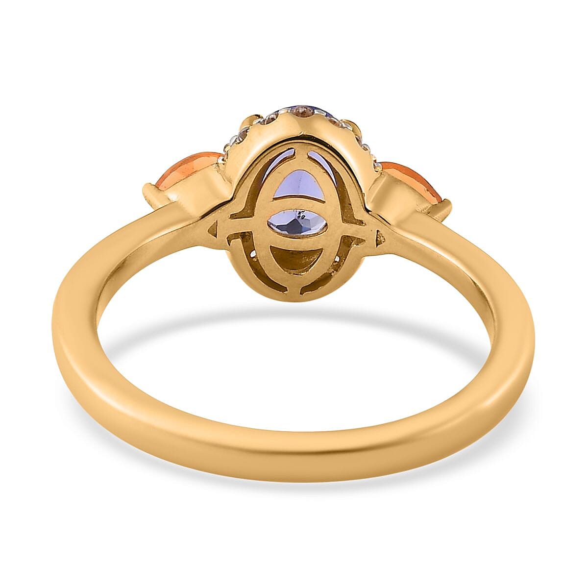 AAA Tanzanite and Multi Gemstone Ring in Vermeil Yellow Gold Over Sterling Silver (Size 10.0) 1.15 ctw