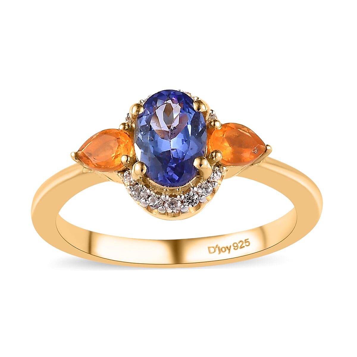 AAA Tanzanite and Multi Gemstone 1.15 ctw Ring in Vermeil Yellow Gold Over Sterling Silver (Size 8.0) image number 0