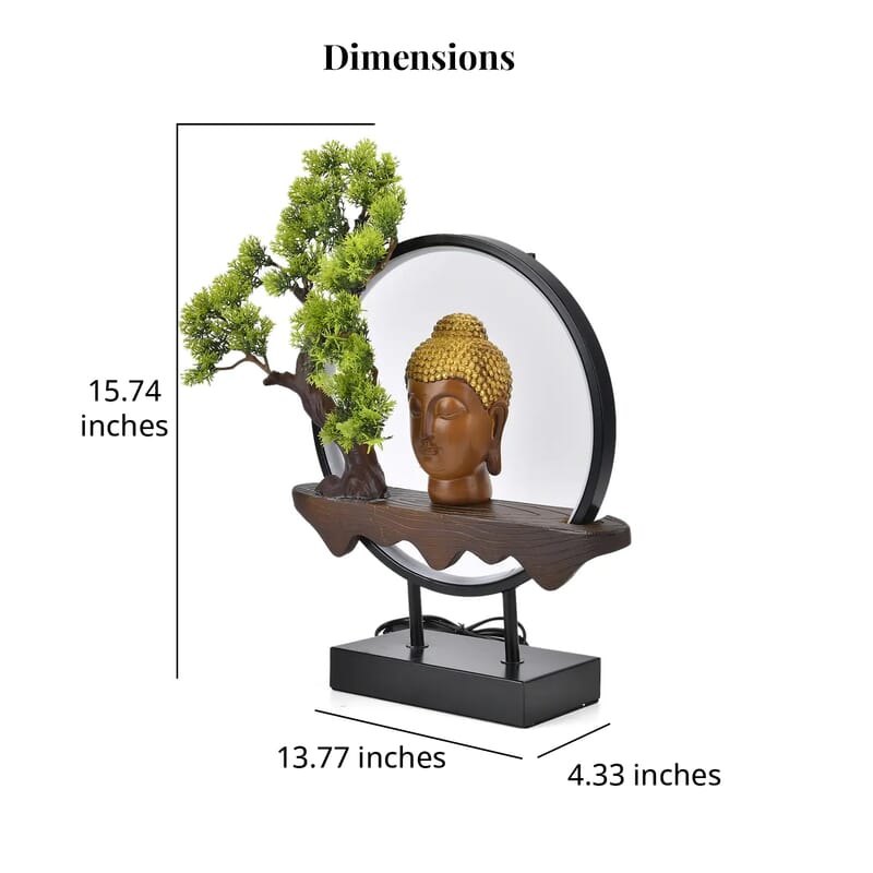 USB Golden Buddha Head Ring Light Table Lamp