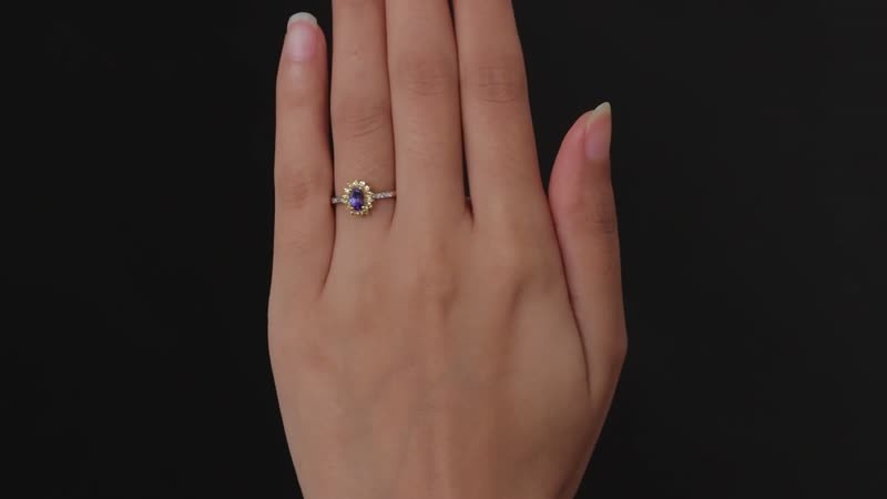 AAA Tanzanite, Multi Gemstone Sunburst Ring in Vermeil YG Over Sterling Silver (Size 7.0) 0.75 ctw