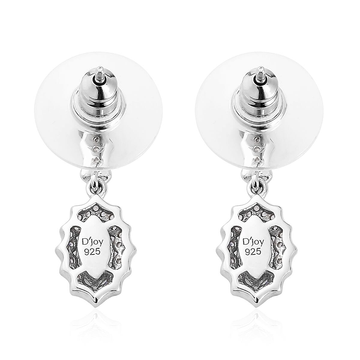 AAA Tanzanite and White Zircon Earrings in Platinum Over Sterling Silver 1.10 ctw