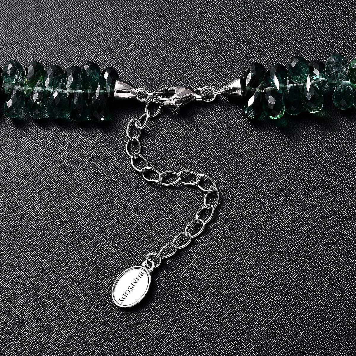 Certified & Appraised Rhapsody 950 Platinum AAAA Multi-Tourmaline Beaded Graduated Necklace 18 Inches with 2 Inch Extender 165.00 ctw image number 3